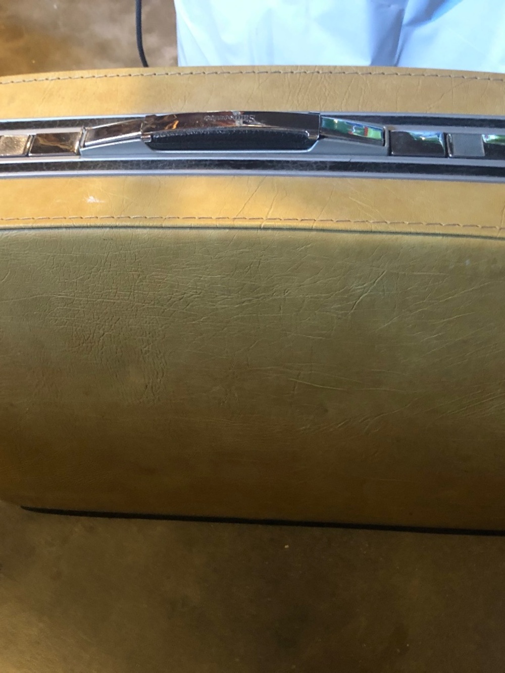 Samsonite hard shell suitcase, harvest gold suitcase